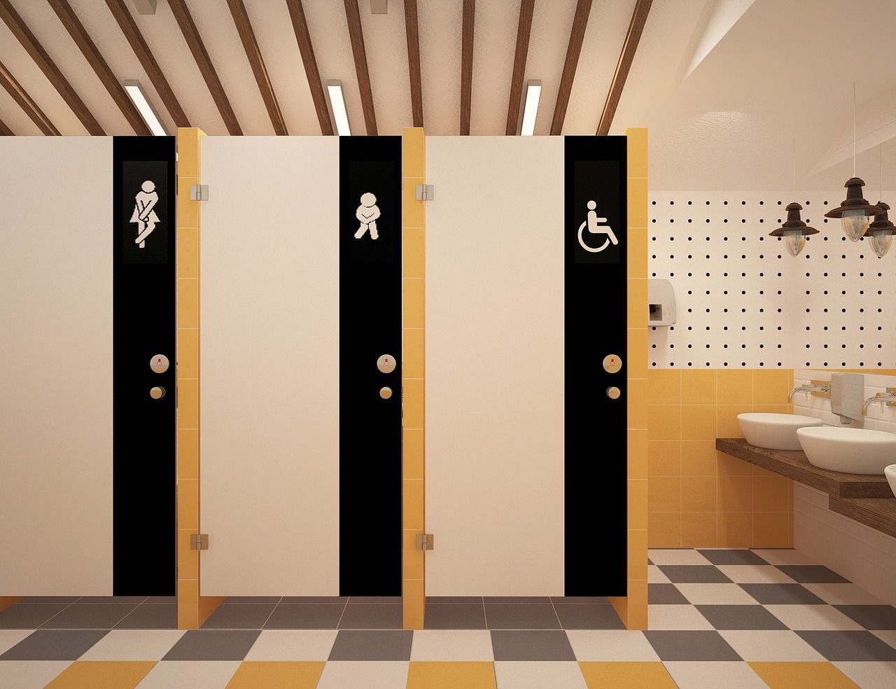 Toaleta publiczna – typowe wyposażenie